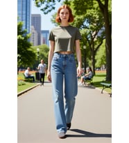 Kadın Antrasit Yüksek Bel Geniş Paça Denim Pantolon Fonksiyonel Dayanıklı Kaliteli Estetik