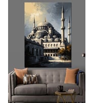 İstanbul Sultanahmet Camii Tarihi Doku Dekoratif Kanvas - Mdf Ahşap Tablo