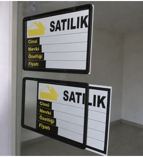 ETİKETLİK FİYATLIK - DAYANIKLI 1MM KALINLIKTA MAT YÜZEY KORUMALI EMLAK ÇERÇEVE 30 ADET