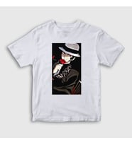 Presmono Unisex Çocuk Beyaz Muzan Kibutsuji Anime Demon Slayer Kimetsu No Yaiba T-Shirt 308721tt (Beyaz)