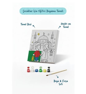 Ramazan Eğitici Boyama Seti Camii Önünde Fenerli Çocuklar (Şövalesiz)