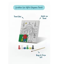 Ramazan Eğitici Boyama Seti Camii Önünde Fenerli Çocuklar (Şövalesiz)