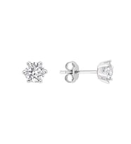 18 Ayar 0.14ct E-F vs Altı Tırnak Tektaş Küpe WPE3461