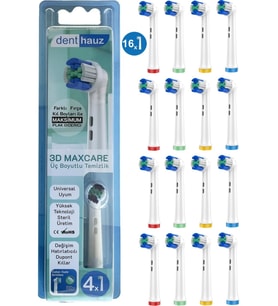 3D Maxcare - 3 Boyutlu Temiizlik Oral B Şarjlı Diş Fırçası Yedek Başlığı - 16 Adet Yedek Başlık