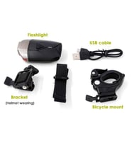 Forte GT Superl Lava 300lm Bisiklet Ön Işık Usb Kask ve Gidon Farı Xbyc 6126 (Siyah)