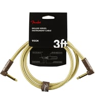 Fender 0990820098 Deluxe L/L Uçlu Tweed Yama Kablosu (90cm) Uzun Mesafe Pedalboard Bağlantıları İçin 90 cm Yama Kablosu