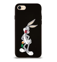 Apple iPhone 7 Uyumlu Lansman Kılıf Bugs Bunny Tasarımlı Altı Kapalı İçi Kadife Kaplı  Kapak (Şeffaf)