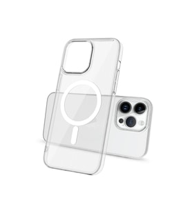 Fuchsia 14 Pro Max ile Uyumlu Kılıf  Wireless Şarj Özellikli Şeffaf Kapak