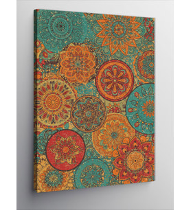 Kanvas Tablo Renkli Paisley Deseni
