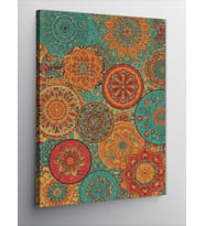 Kanvas Tablo Renkli Paisley Deseni