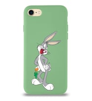 Apple iPhone 7 Uyumlu Lansman Kılıf Bugs Bunny Tasarımlı Altı Kapalı İçi Kadife Kaplı  Kapak (Şeffaf)