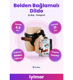 17 Cm Belden Bağlamalı İçi Boş Titreşimli Strapon Penis – iyimor