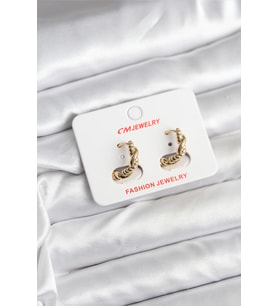 14K Gold Renk Kaplama Burgu Model CM Kadın Küpe 5886 - SSSSSS9460-6679
