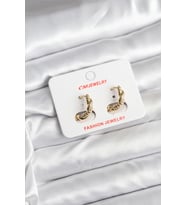 14K Gold Renk Kaplama Burgu Model CM Kadın Küpe 5886 - SSSSSS9460-6679