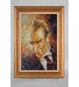 EV İŞYERİ OFİS İÇİN ALTIN ÇERÇEVELİ PASPARTULU ATATÜRK TABLO S346