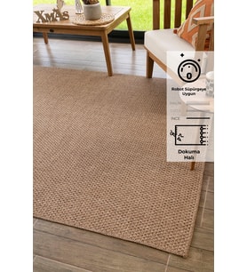 Rusticana 3101 Naturel Jüt Halı Modern Örme Kilim
