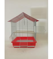 Dayang İki Kapılı Çatılı Kuş Kafesi 35x28x46 cm Kırmızı
