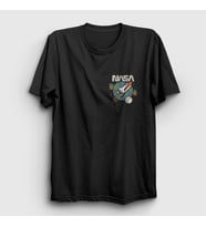 Presmono Unisex Siyah Rocket Nasa Space Uzay T-Shirt 369343tt