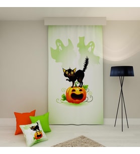 PAREDORA Kabakta Kedi Tek Kanat Fon Perde (Karışık)