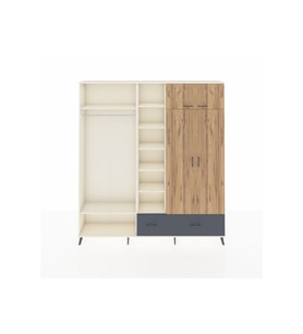 Arges Dolap 12 Raflı 2 Çekmeceli 2 Askılı 220x30x243 Aytaşı-Çam/Antrasit