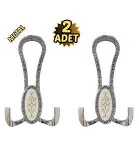 Krom Desenli Vestiyer Portmanto 2 Adet Askılık Metal