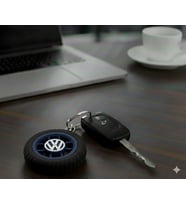Volkswagen Uyumlu Özel Tasarım Araba Anahtarlığı - Premium Hafif ve Dayanıklı Anahtarlık (Mavi)