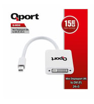 QPORT Q-MDD 0.15metre DP-DVI (24+5) Görüntü Adaptörü Beyaz 1080p