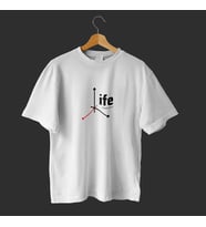 Black and Red Minimalist T-shirt (Beyaz)