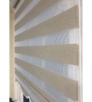 Zebra Stor Perde Organze Bej Etek Dilimli STB905