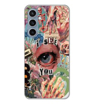 Samsung Galaxy S23 FE Uyumlu Aesthetic Kolaj Desenli Şeffaf Telefon Kılıfı