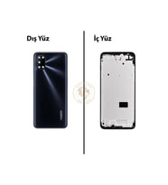 Oppo A92 Siyah Uyumlu Lensli Orta Kasa Full Kasa Kapak Gövde Housing