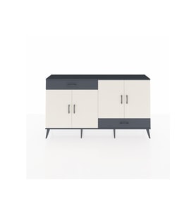 Arges Konsol 5 Raflı 2 Çekmeceli 4 Kapaklı 176x30x99 Antrasit-Aytaşı/Antrasit