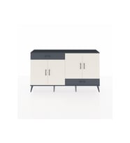 Arges Konsol 5 Raflı 2 Çekmeceli 4 Kapaklı 176x30x99 Antrasit-Aytaşı/Antrasit