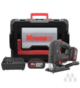 Kress KUE26 20Volt 4.0Ah Li-ion Çift Akülü Profesyonel Kömürsüz Devir Ayarlı Şarjlı Dekupaj Testere
