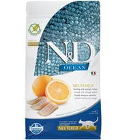 N&D Ocean Kuru Kedi Maması, Ringa Balığı ve Portakallı, Kısırlaştırılmış, Yetişkin, 1.5 kg
