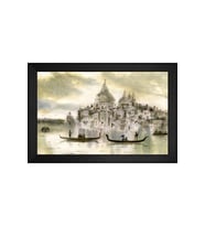Manzara Temalı Kanvas Tablo 50 x 70 cm Siyah Çerçeve