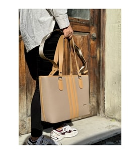 Günlük Kombinlere Uygun Kadın Yeni Sezon Büyük Boy 3 Bölmeli Lüks El Ve Omuz Çantası Shoulder Bag (STD)