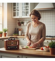 BY NEVSER® Büyük Boy Retro, Nostaljik, Ahşap Tasarım Bluetooth Hoparlörlü, Şarjlı, Taşınabilir FM/AM Destekli Radyo NS-6635