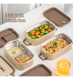 Porsima 1612 Isı Yalıtımlı Paslanmaz Çelik 3 Katlı 4 Bölmeli Vakumlu Yemek Termosu Beslenme Kutusu Taşınabilir Lunch Box Sefer Tası