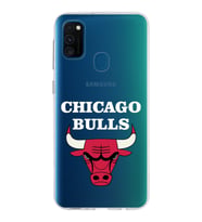 Samsung Galaxy M30s Kapak Chicago Bulls Tasarımlı Şeffaf Silikon Kılıf