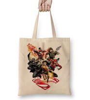 Superman Ve Marvel Batman Bez Çanta Uzun Saplı