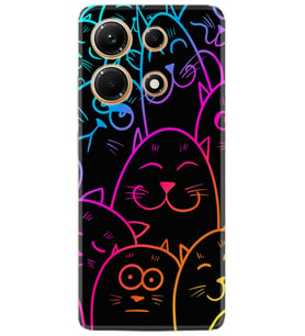 Infınix Note 30 Kılıf Silikon Desen Özel Seri Neon Cats 1790