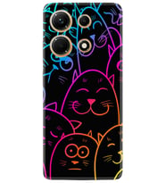 Infınix Note 30 Kılıf Silikon Desen Özel Seri Neon Cats 1790