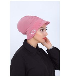 Monalisa Home Şık Tokalı Şapka Bone Açık Pembe Renkli
