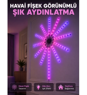 Dekoratif RGB Fireworks LED Duvar Işığı Çok Renkli Telefon Kontrollü LED Aydınlatma
