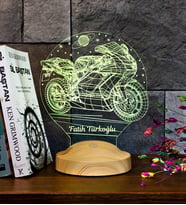 Racing Motosiklet Motor Hayranlarına Hediye 3D Led Lamba, Erkeğe Hediye, Motor GP Kişiye Özel 3 Boyutlu Lamba