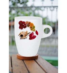 Romantik Sonbahar Baskılı Kupa Bardak Porselen Latte Filtre Kahve Fincanı