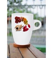 Romantik Sonbahar Baskılı Kupa Bardak Porselen Latte Filtre Kahve Fincanı