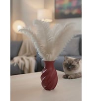 GÜL DETAYLI DEKORATİF BLOOM VAZO (Kırmızı)
