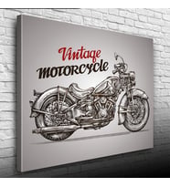 Vintage Motorcycle Poster Kanvas Tablo 50 x 70